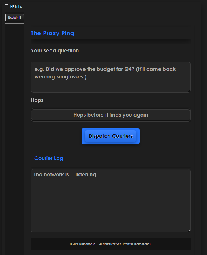 The Proxy Ping — An Experiment in Indirectness